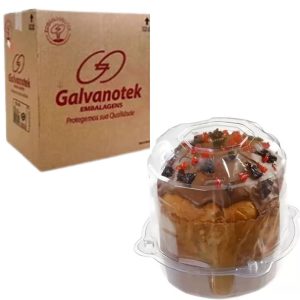 EMBALAGEM PLÁSTICA COM TAMPA PARA PANETONE G43 CX COM 50 UND – GALVANOTEK