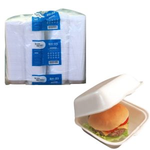 HAMBURGUEIRA ISOPOR 17X17 COM 400 UNIDADES – BOM APETITE BH03