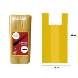 SACOLA RECICLADA AMARELA REFORÇADA 50X60 COM 5KG