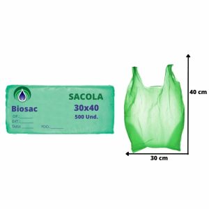 SACOLA VERDE 30X40 COM 500 UNIDADES – BIOSAC