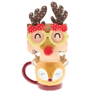 Caneca de Natal Rena + Óculos