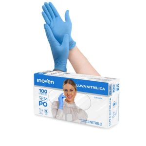 LUVA NITRILICA AZUL TAM M CX COM 100 UNIDADES – INOVEN