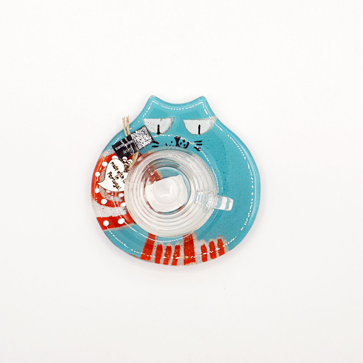 Glass Coffee Cup and Saucer Cat - Image 6