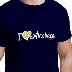 T-shirt “I Love Alcobaça” Azul Escuro Adulto