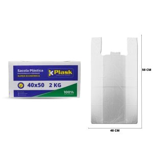 SACOLA REFORCADA BRANCA 40X50 – PLASK