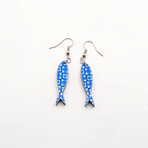 Brincos sardinha azulejo
